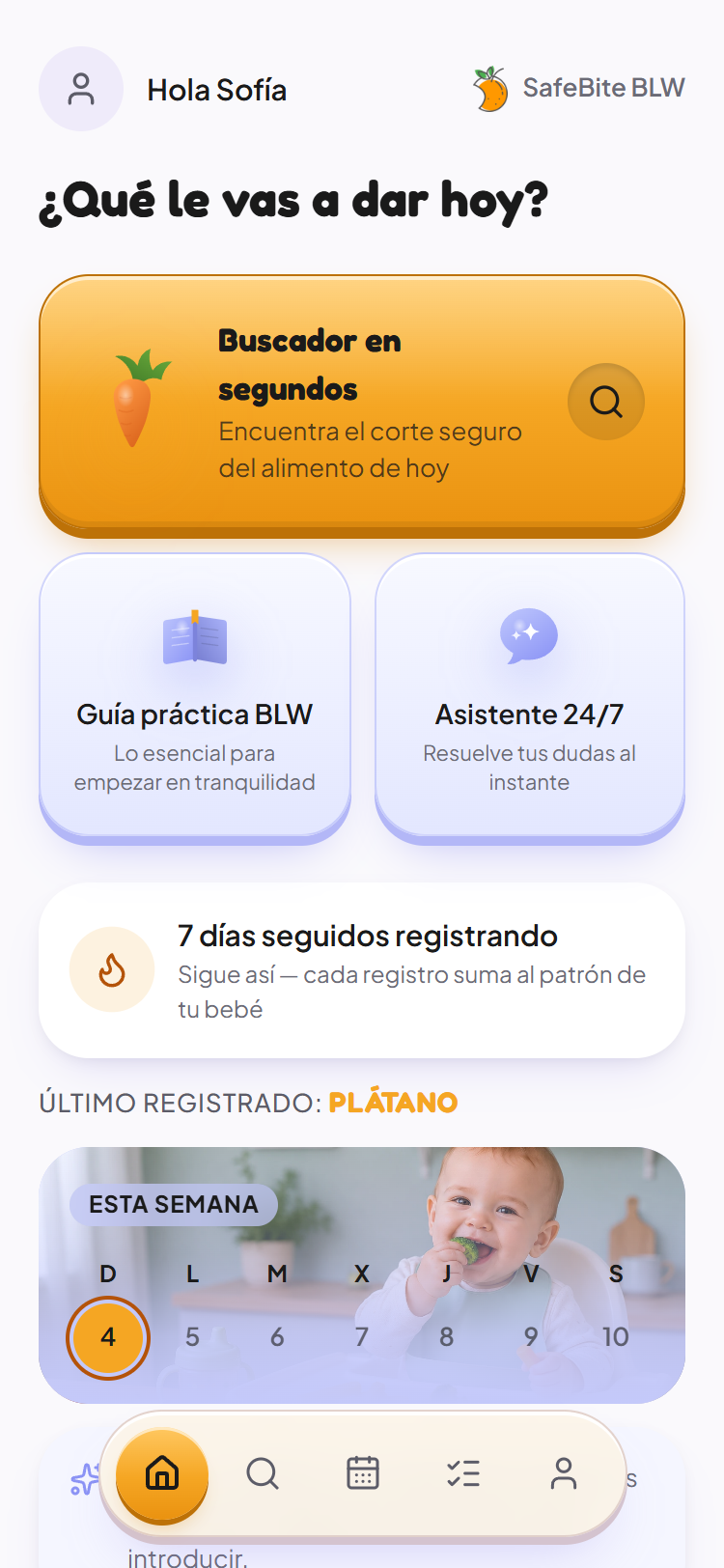 Ves el alimento y menú del día